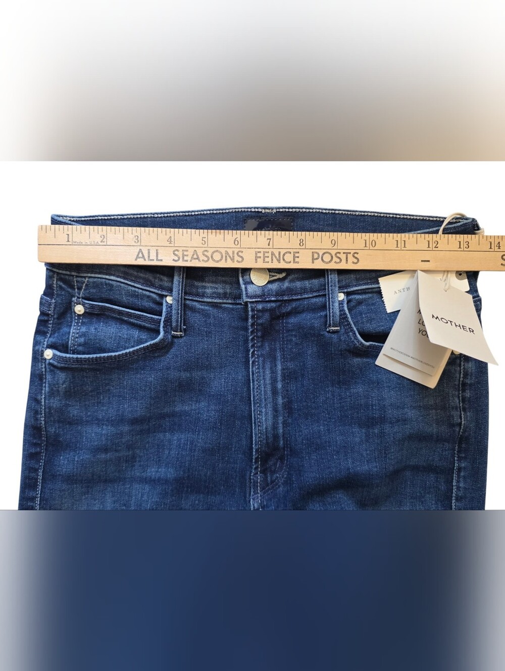 MOTHER Sz 27 NWT The Mid Rise Dazzler Ankle Jeans Nothing Between Us Denim Jeans - Picture 11 of 13